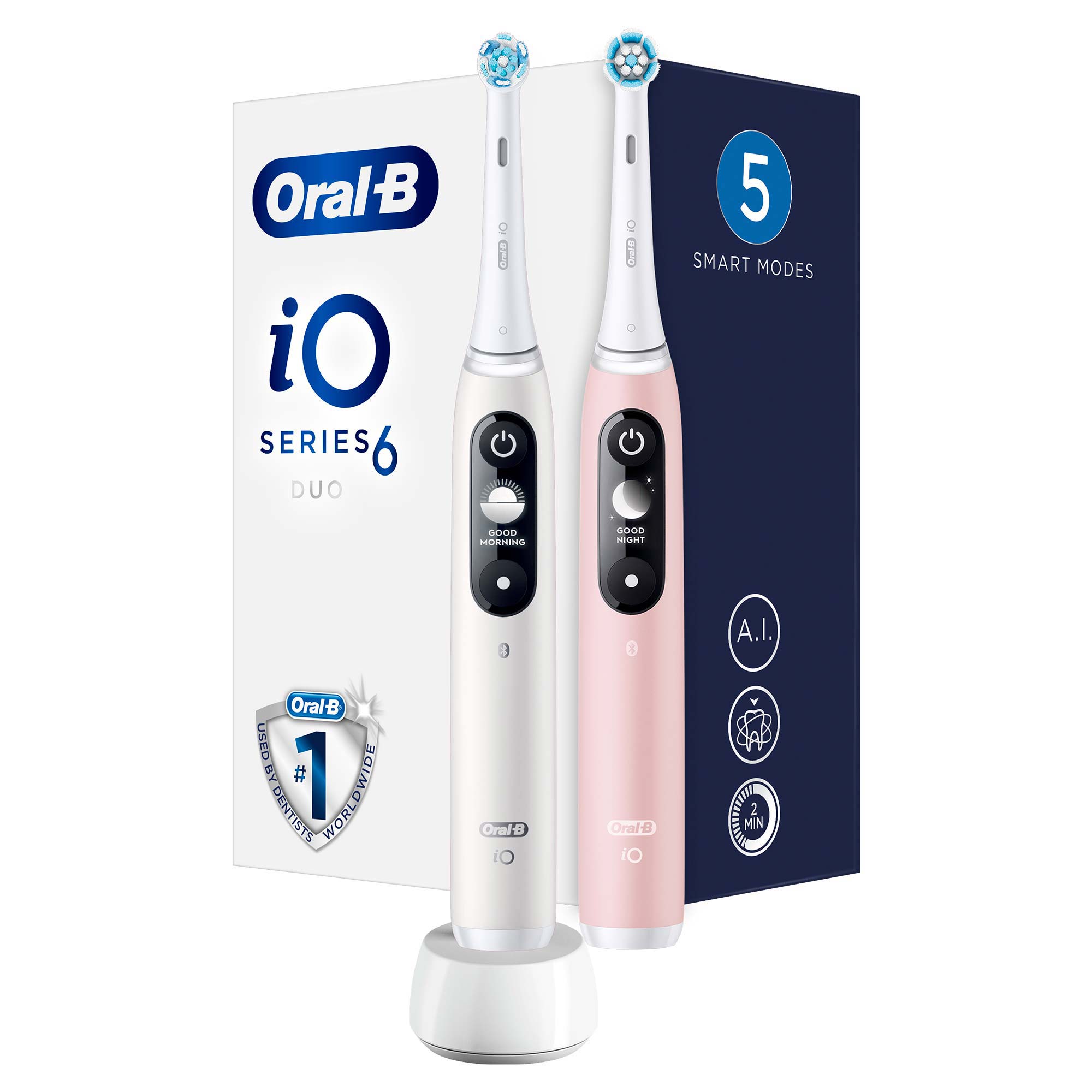 Набор электрических зубных щеток ORAL-B iO Series 6 Duo белый, розовый