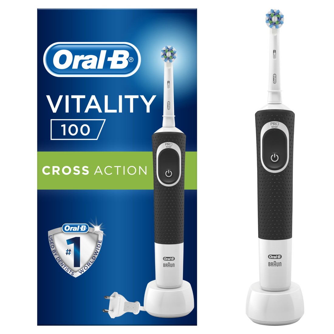 Электрическая зубная щетка ORAL-B Vitality D100.413.1 CrossAction Black черная