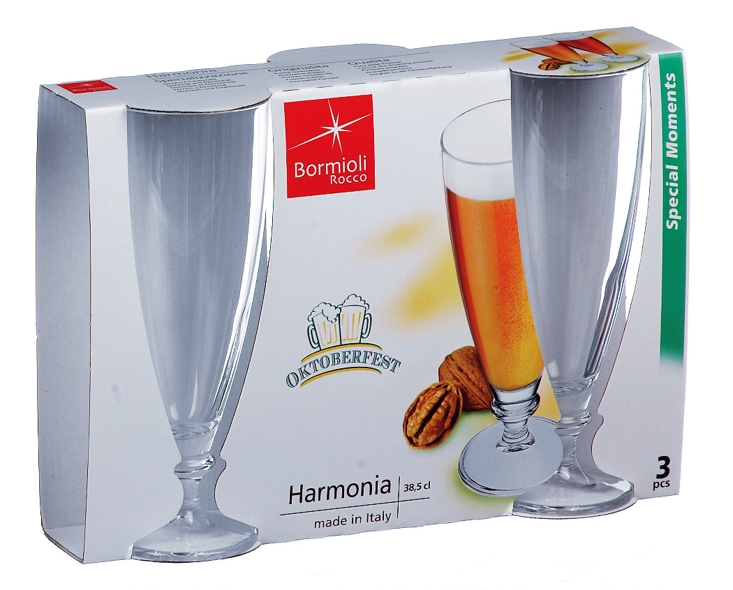 Bormioli Rocco HARMONIA BEER бокалы для пива 390 мл, набор 3 шт. (5/160)