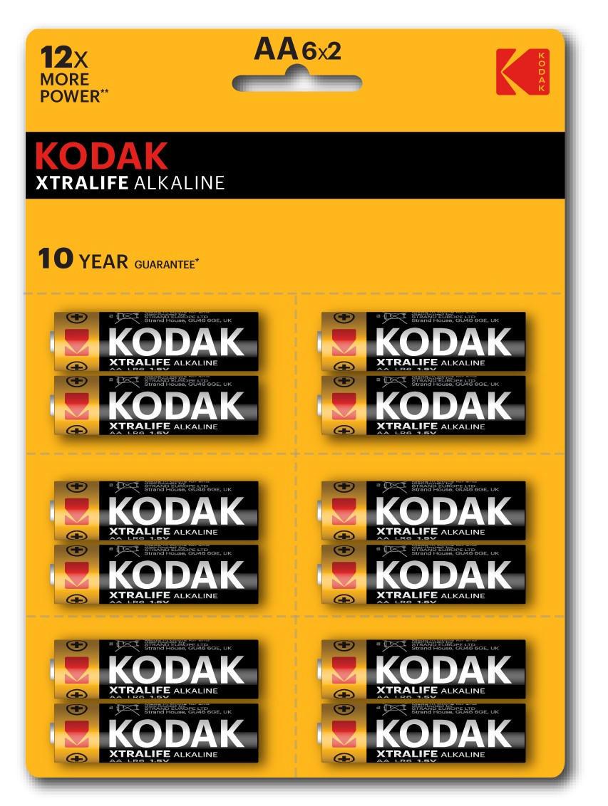 Батарейки Kodak LR6-12BL perforated (6x2BL) XTRALIFE Alkaline [KAA-2x6 perf] (144/576/18432)