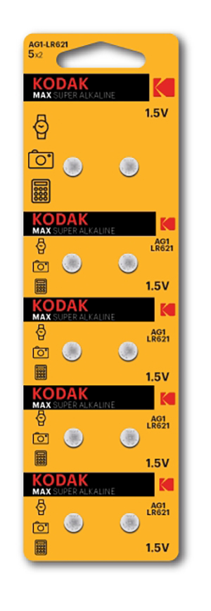 Батарейки Kodak AG0 (379) LR521, LR63 [KAG0-10] MAX Button Cell (100/1000/98000)