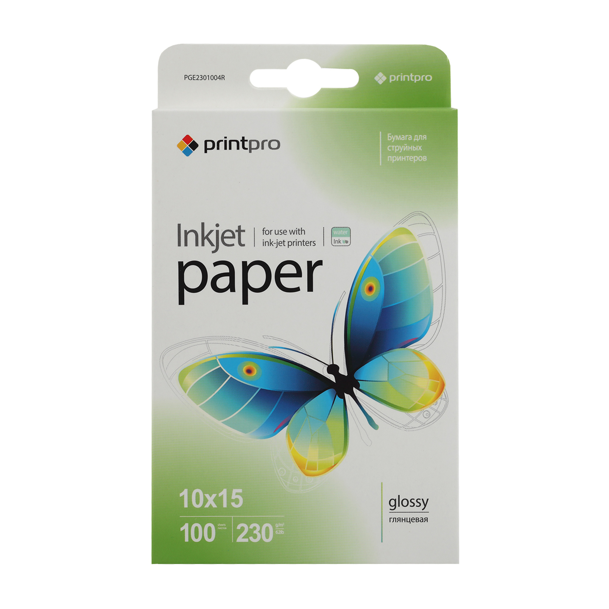 PGE2301004R PrintPro Photo paper glossy 230g/m, 10x15, 100pc. (40/1400)