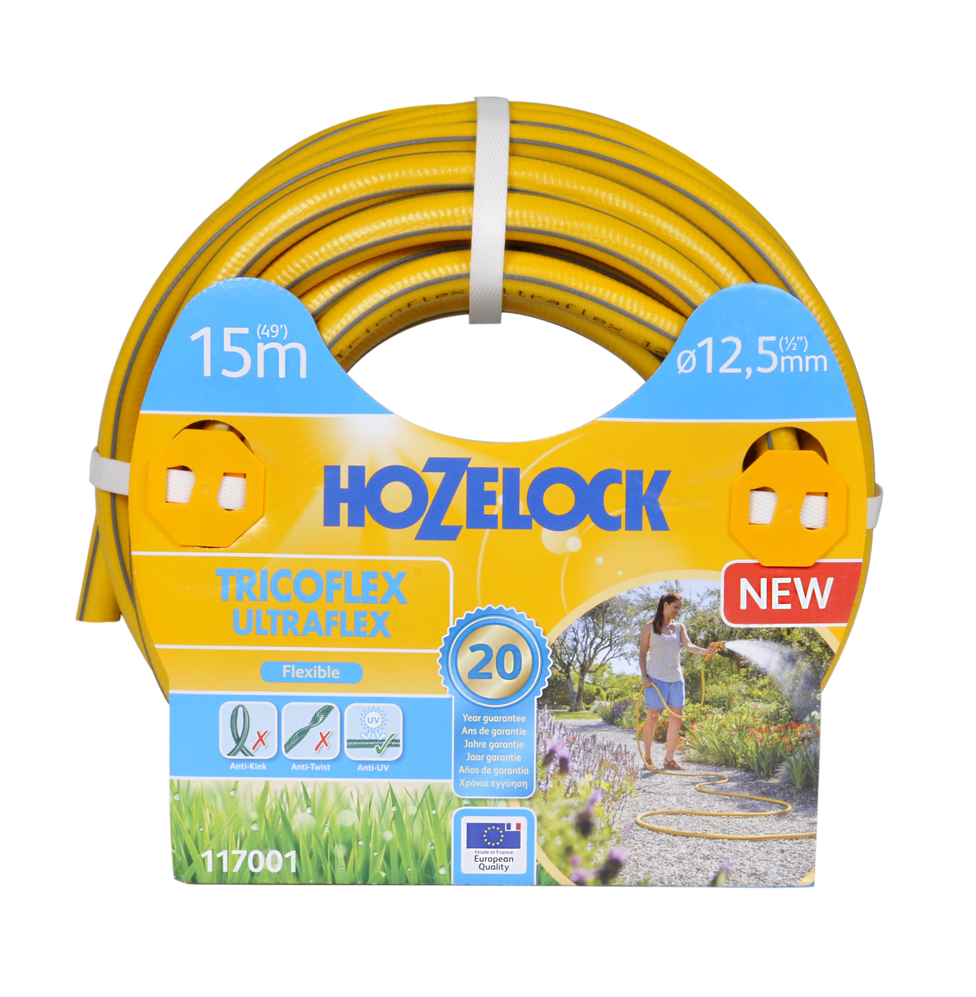 Шланг для полива HoZelock 117001 ПВХ армированный TRICOFLEX ULTRAFLEX 12,5 мм 15 м