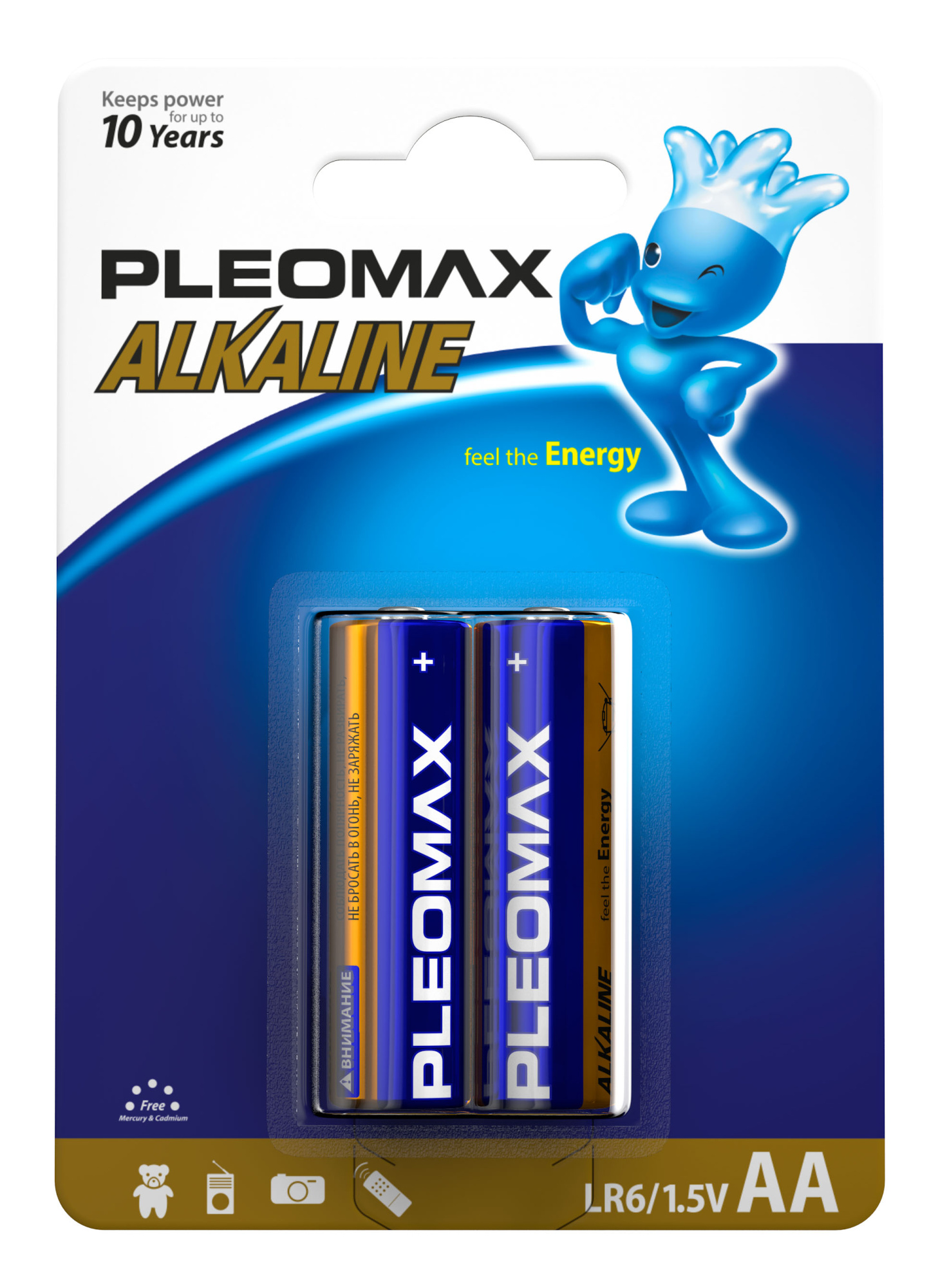 Батарейки Pleomax LR6-2BL Alkaline (20/400/14400)