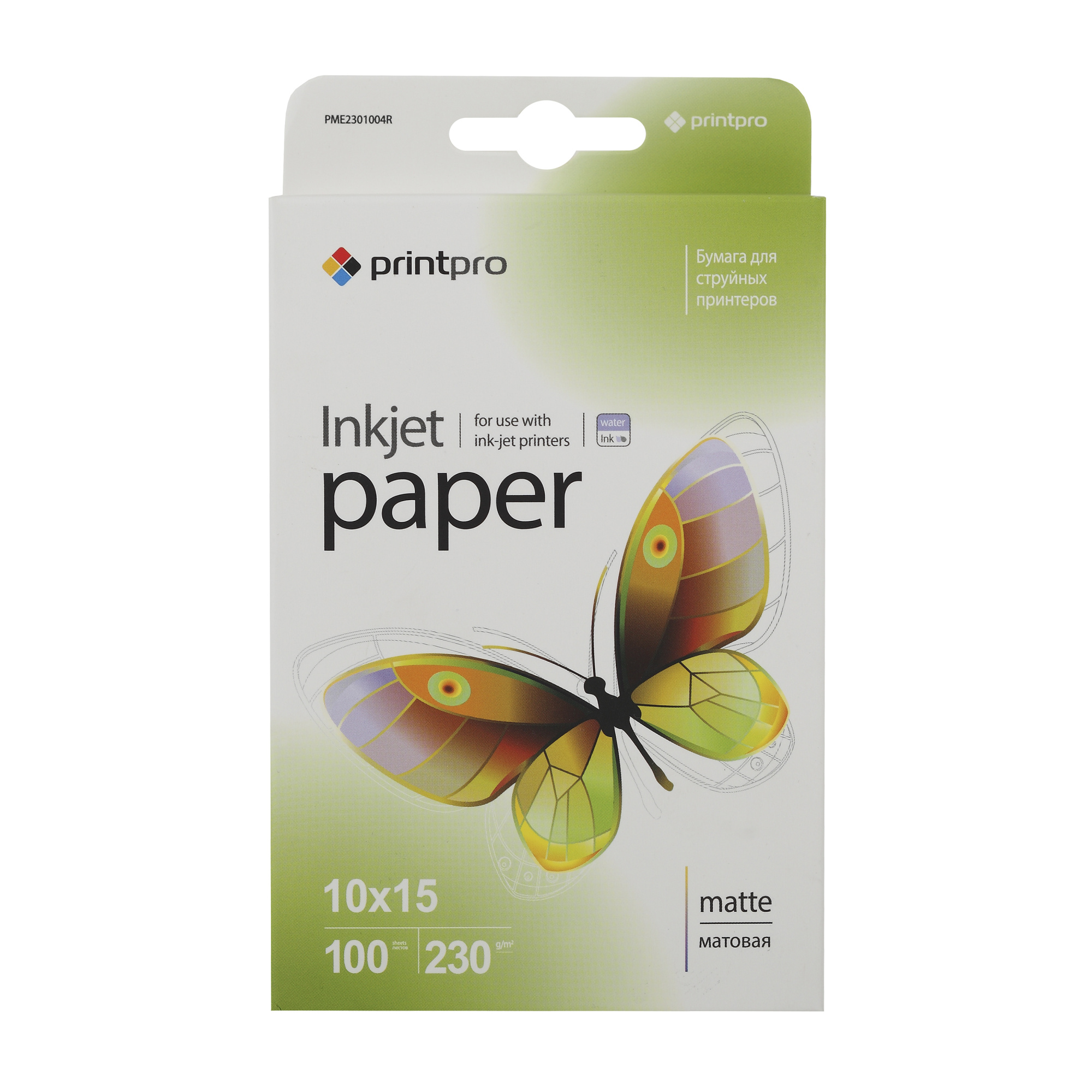 PME2301004R PrintPro Photo paper matte 230g/m, 10x15, 100pc. (50/1250)