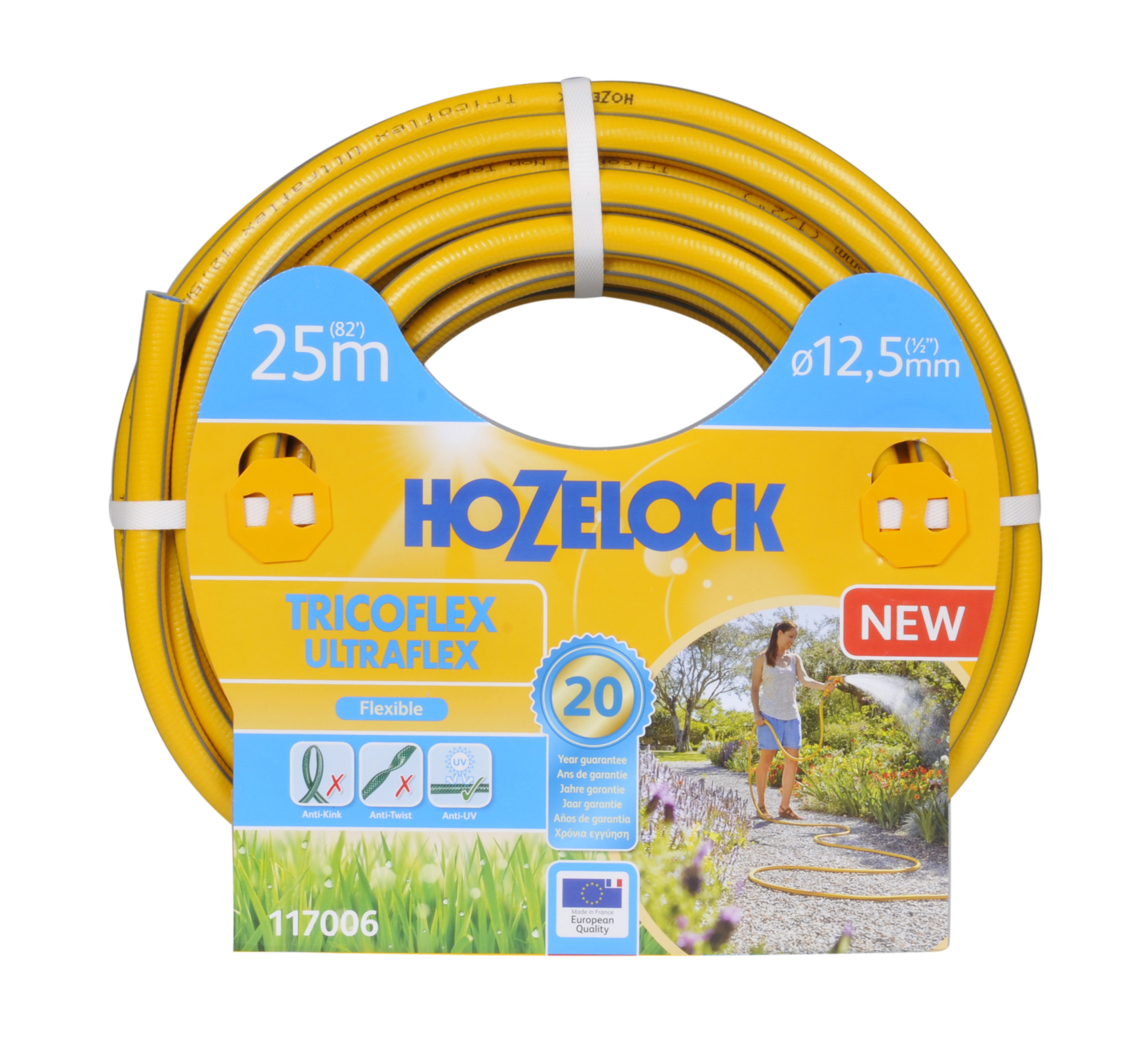 Шланг для полива HoZelock 117006 ПВХ армированный TRICOFLEX ULTRAFLEX 12,5 мм 25 м