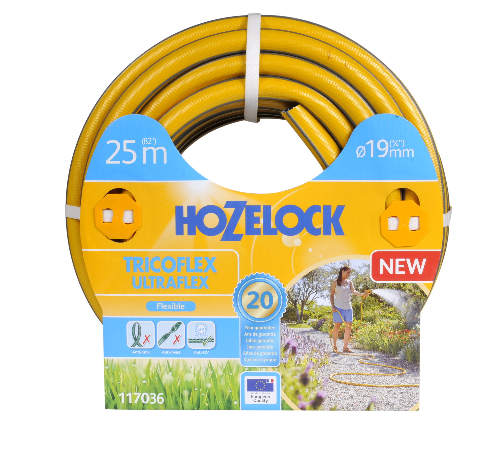 Шланг для полива HoZelock 117036 ПВХ армированный TRICOFLEX ULTRAFLEX 19 мм 25 м